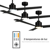 Ventilador de techo ANNE 127 con luz negro