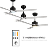 Ventilador de techo ANNE 127 con luz negro