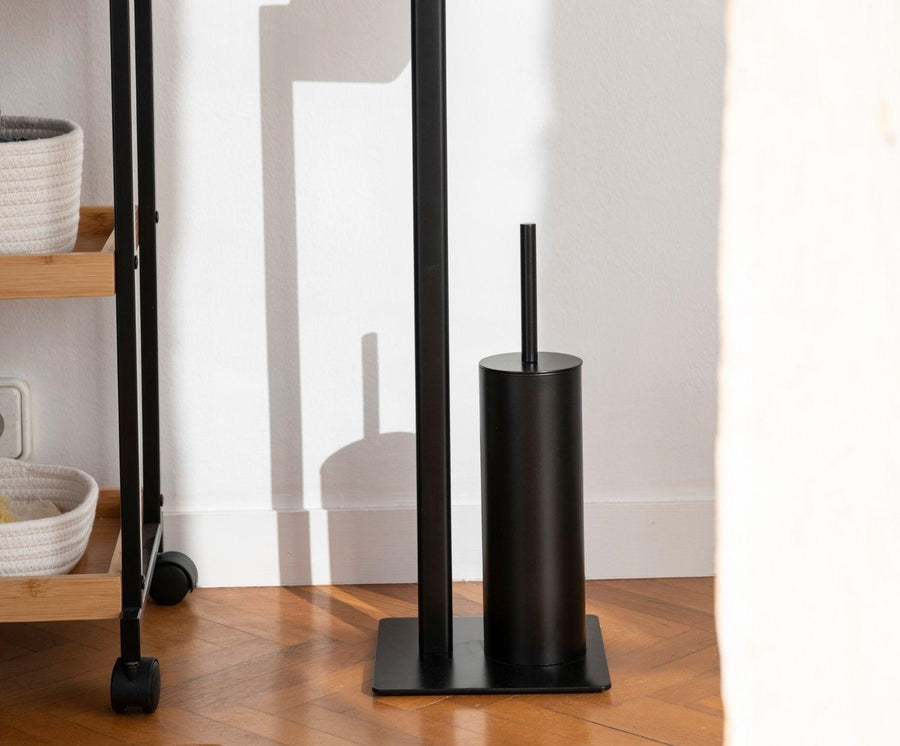 Soporte de papel y escobillero Black
